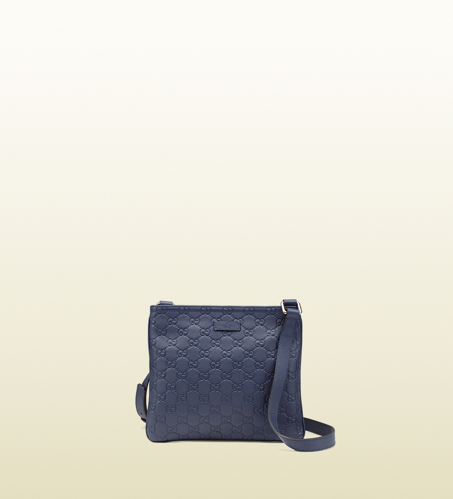 Gucci Blue Ssima Leather Cross Body Messenger Bag in Blue for Men | Lyst