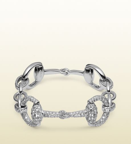 Gucci Horsebit Diamond Bracelet in White Gold in White