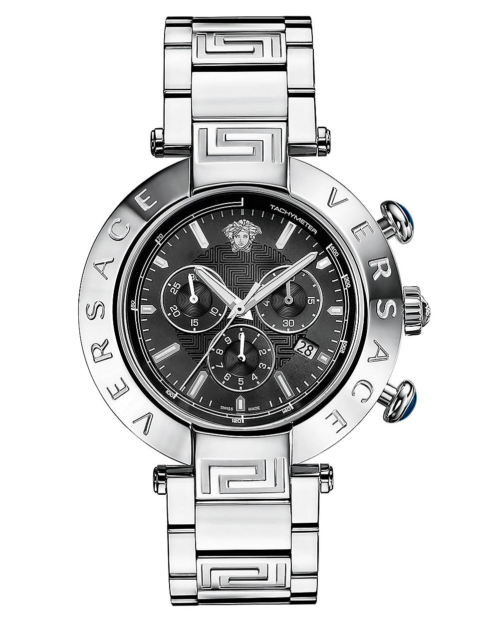 versace watch men's silver