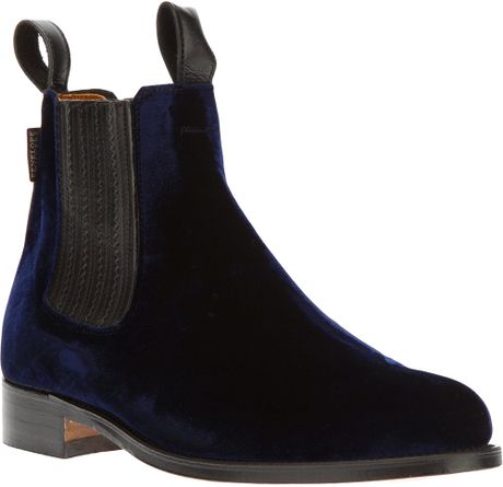 Penelope Chilvers Velvet Chelsea Boot in Purple (pink & purple) | Lyst