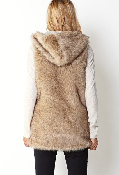 Forever 21 Favorite Faux Fur Vest in Brown (TAN) | Lyst