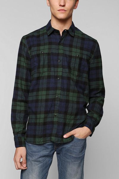 Urban Outfitters Stapleford Tartan Buttondown Flannel Shirt in Green ...