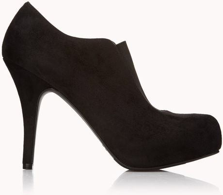 black faux suede booties