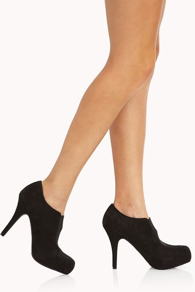 black faux suede booties