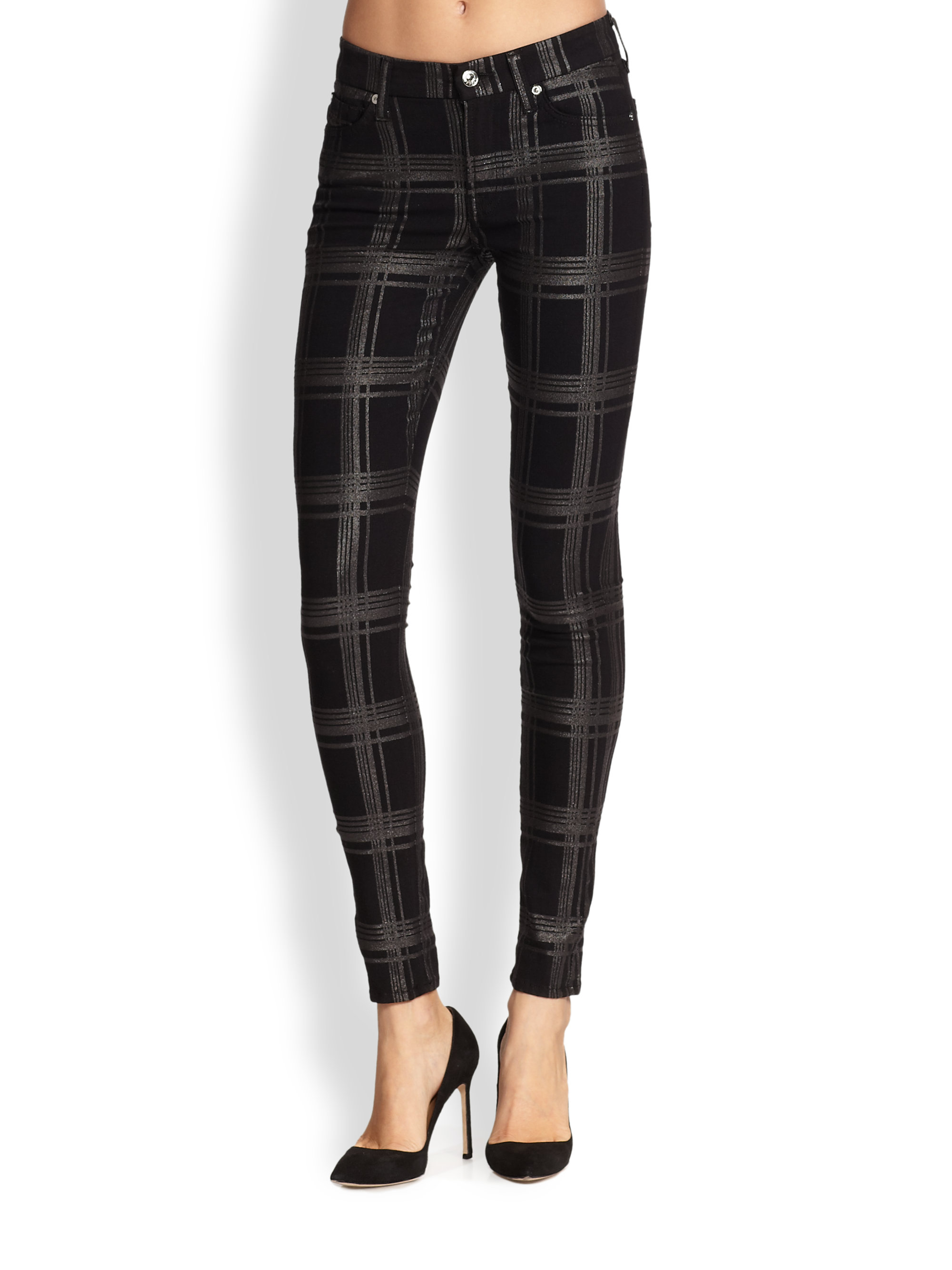 blue plaid jeans