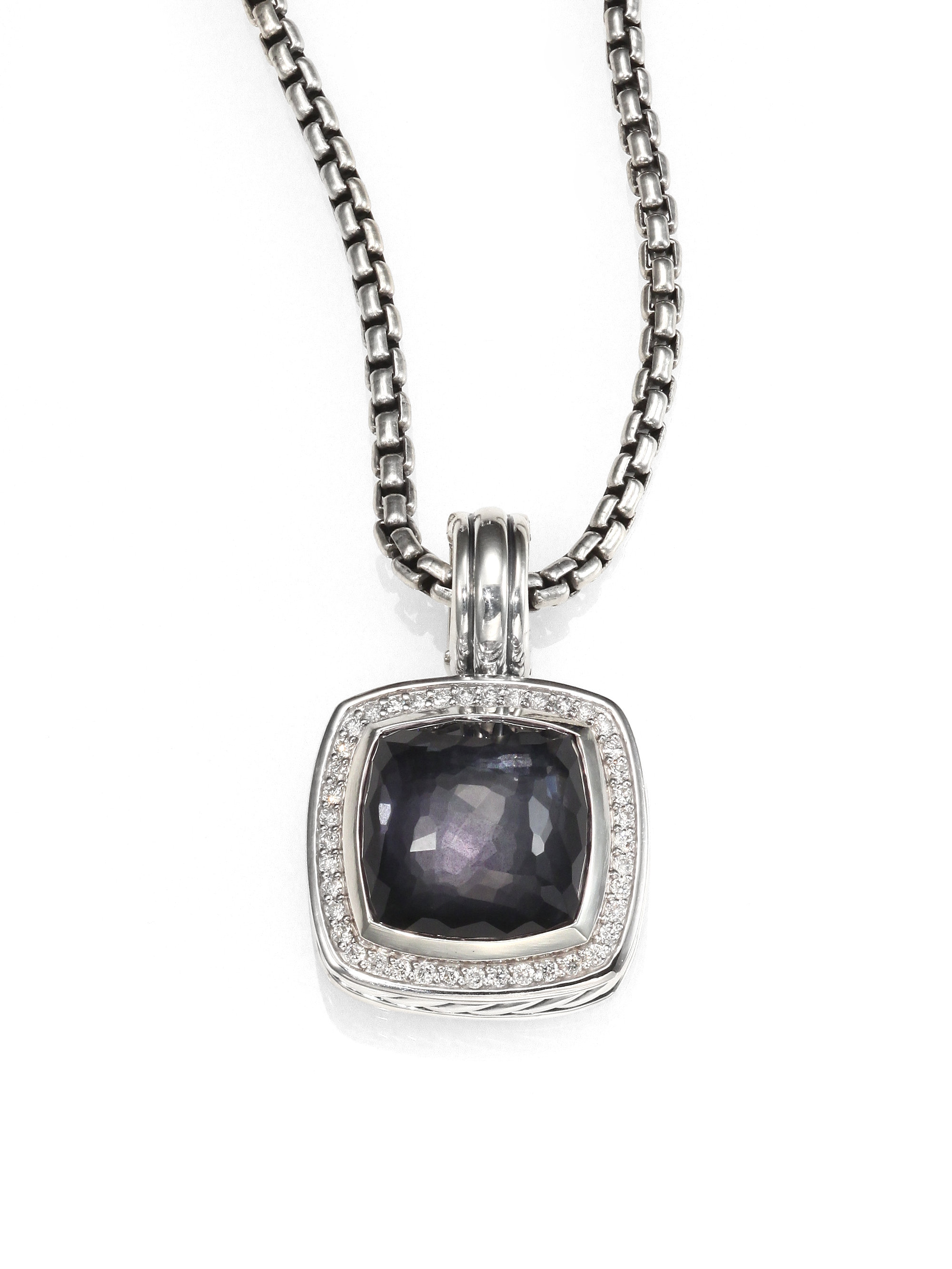 David Yurman Hematite Doublet Diamond Sterling Silver Enhancer in