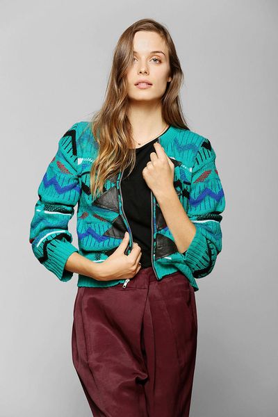 Urban Outfitters Urban Renewal Triangle Zip Sweater in Multicolor ...