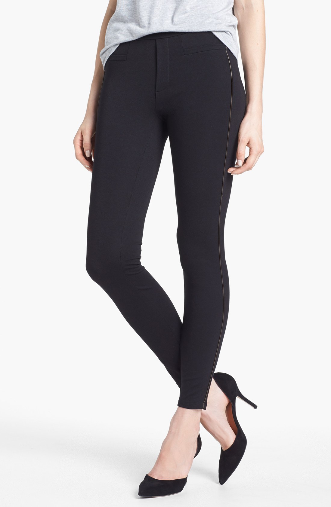 Faux Leather Trim Leggings  International Society of Precision Agriculture