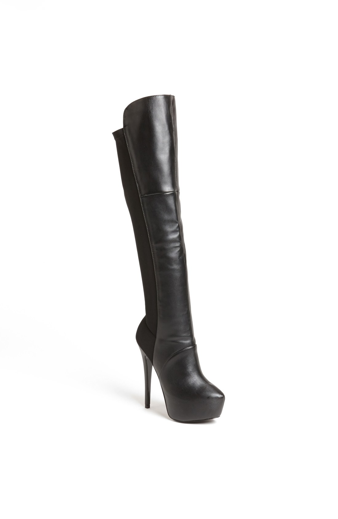 Steve Madden Highting Overtheknee Pointy Toe Stretch Boot in Black ...