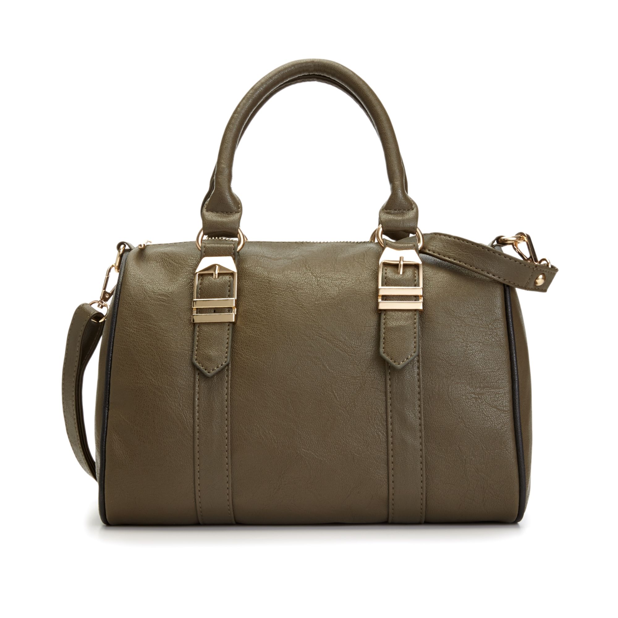 Rampage Handbags This bag has a magnetic snap closure with the bag having a zipper open / close. The back of the bag is a The back of the bag is a Rampage Women's Contrast Outline Crossbody Handbag Black.