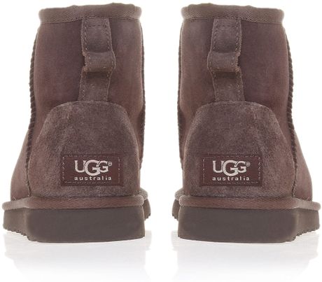 Ugg Chocolate Classic Mini Sheepskin Boots in Brown (chocolate) | Lyst