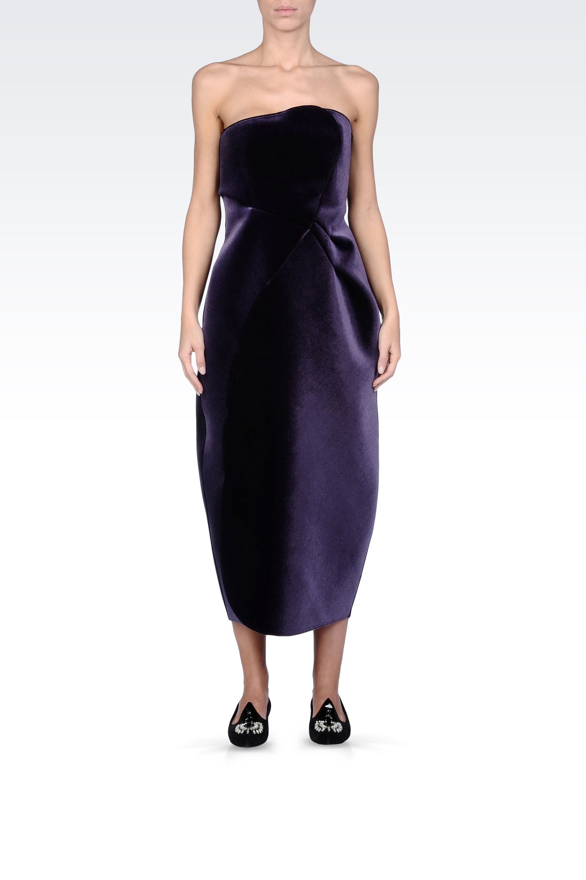 Emporio Armani Long Dress in Purple (Dark purple) | Lyst