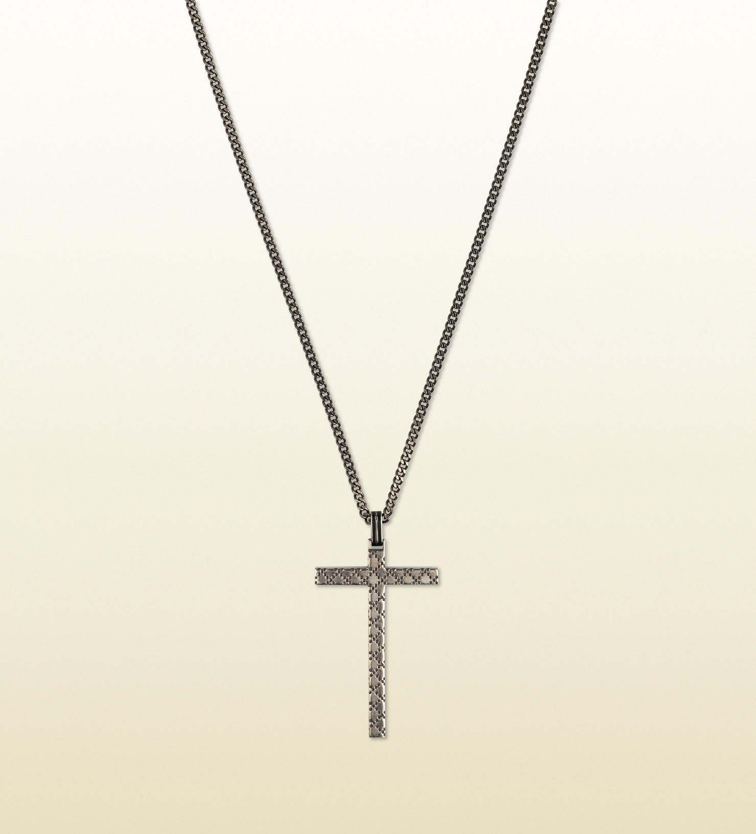 Gucci Diamantissima Cross Necklace In Sterling Silver in Silver for Men Lyst