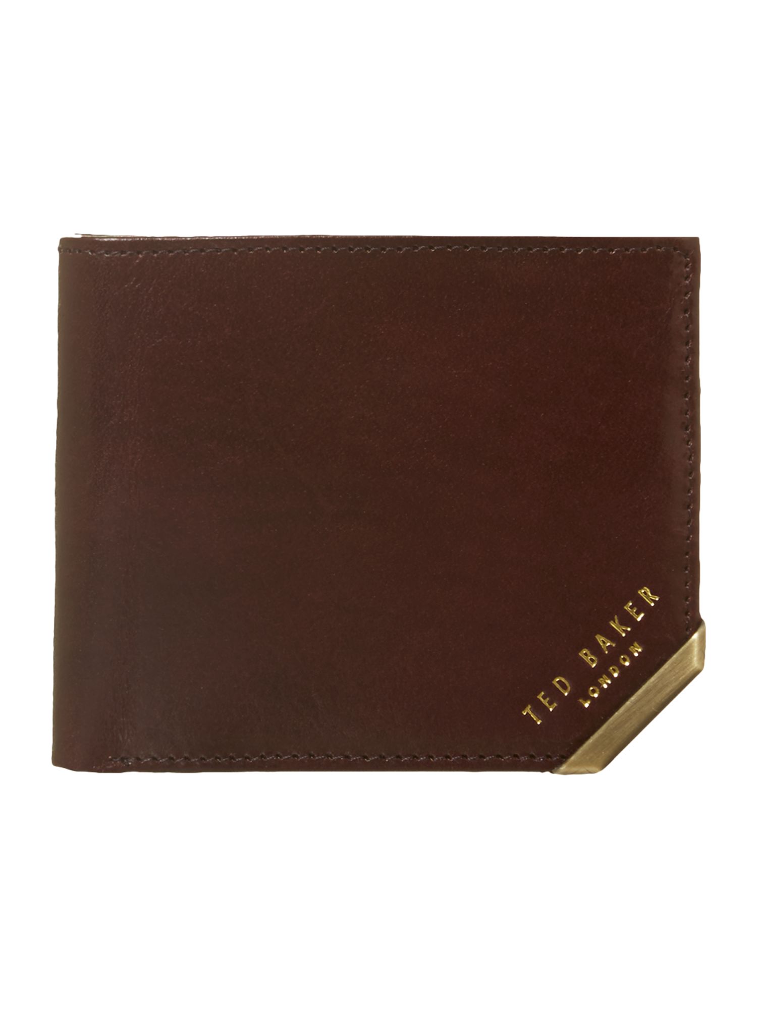 Ted Baker Metal Corner Bifold Wallet in Brown for Men (Chocolate) Lyst
