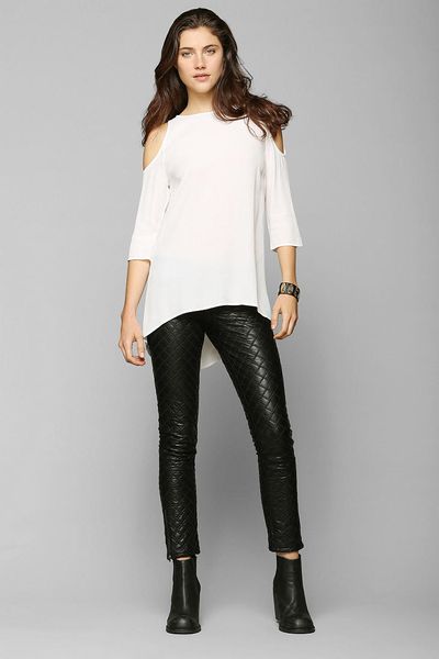 Urban Outfitters Sparkle Fade Cold Shoulder Tunic in White | Lyst