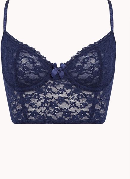 Forever 21 Lace Corset Bra in Blue (Navy) Forever 21 Lace Corset Bra in Blue (Navy)
