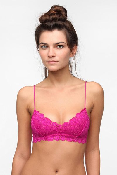 Urban Outfitters Camellia Lace Bralette in Pink (BERRY) | Lyst