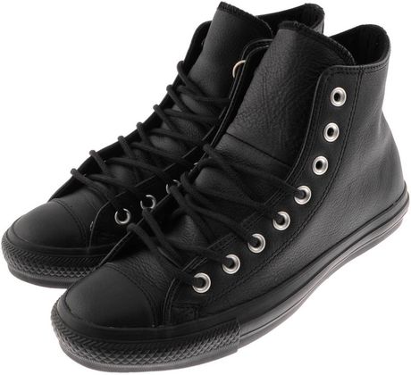 mens black leather converse hi tops