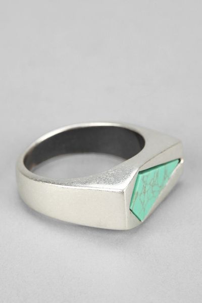Urban Outfitters Mister Inlay Ring in Silver for Men