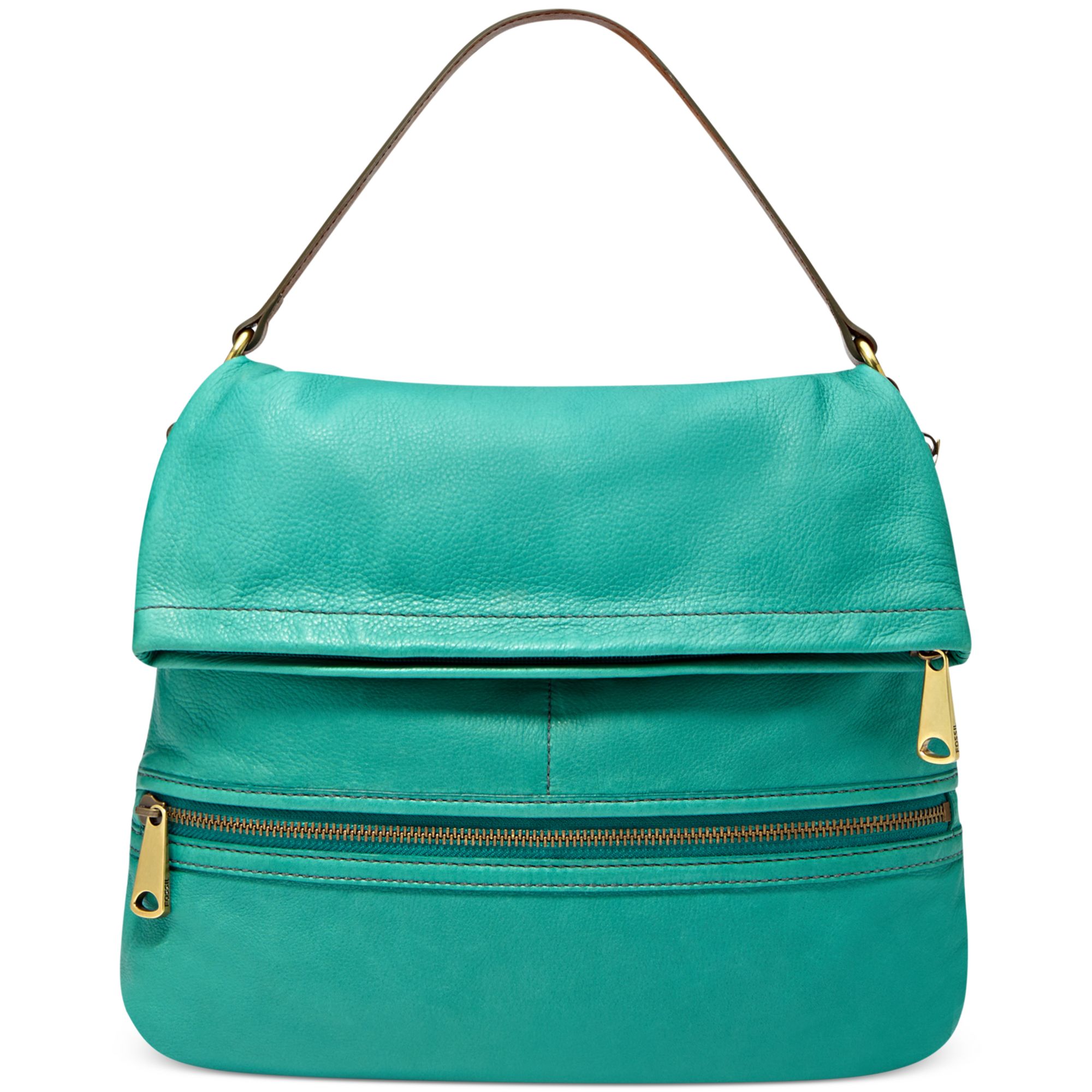 Fossil Explorer Leather Flap Bag in Blue (TEAL) Fossil Explorer Leather Flap Bag in Blue (TEAL)