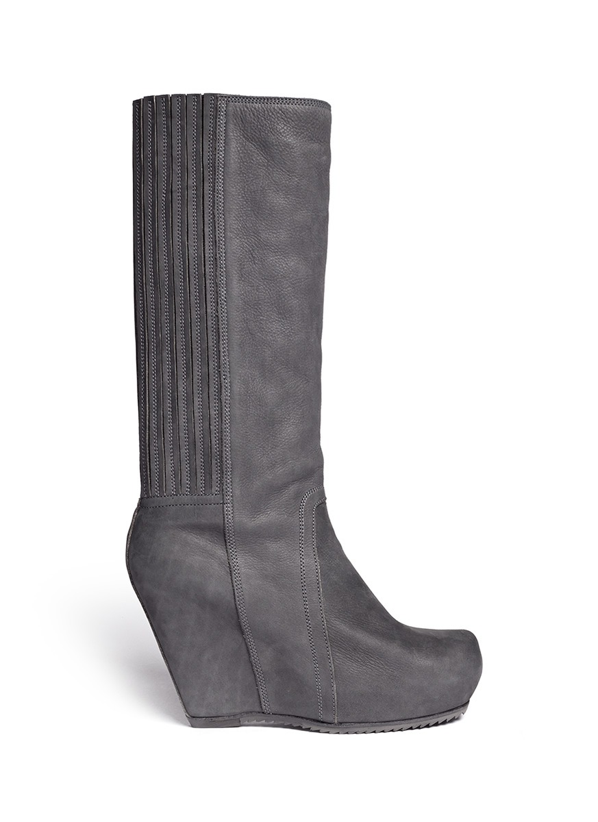 gray platform boots