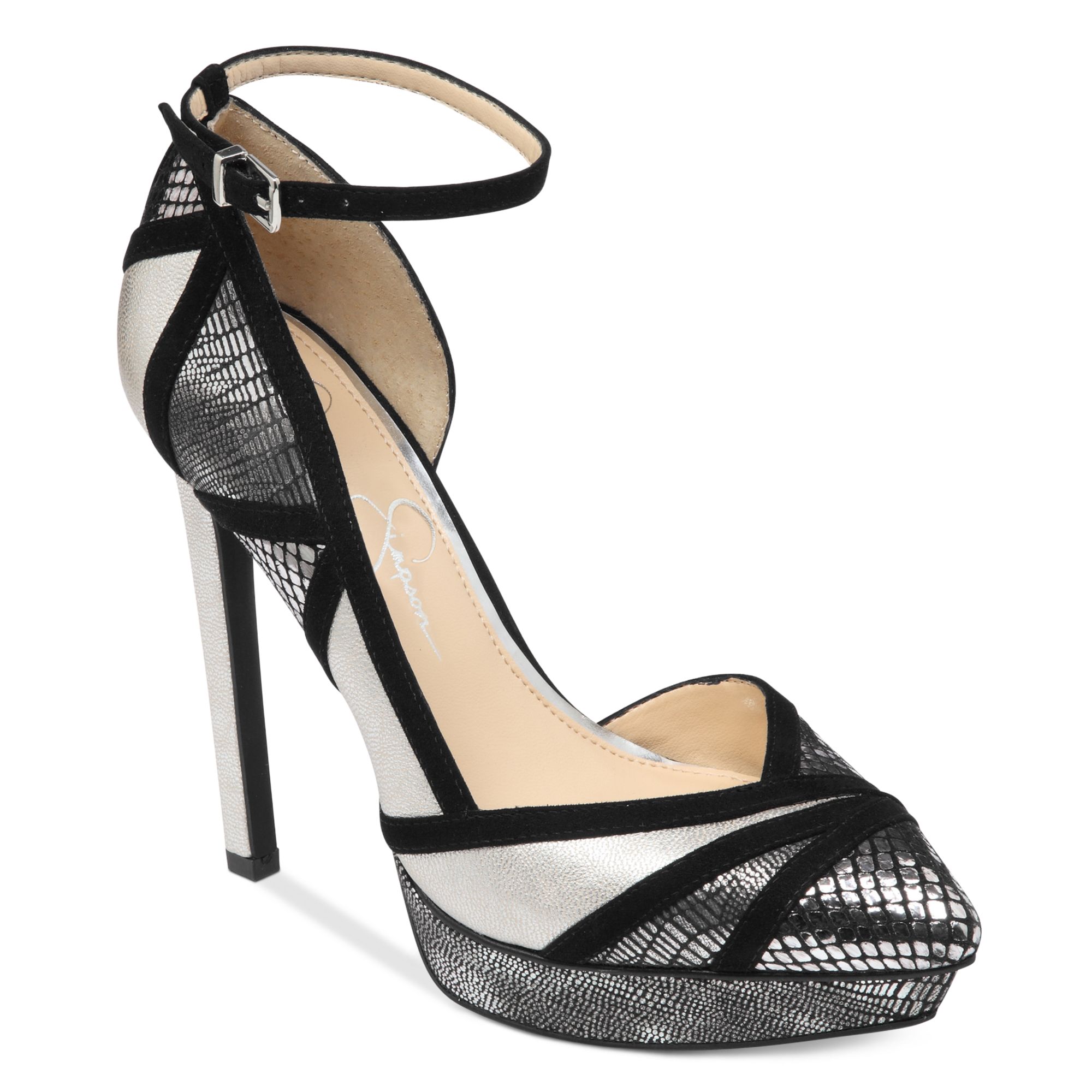 jessica simpson silver sparkly heels