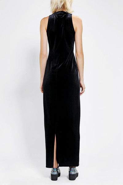 Urban Outfitters Minkpink There She Goes Velvet Maxi Dress in Black
