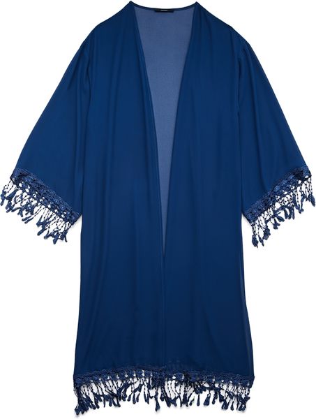 Forever 21 Boho Babe Kimono Cardigan in Blue | Lyst