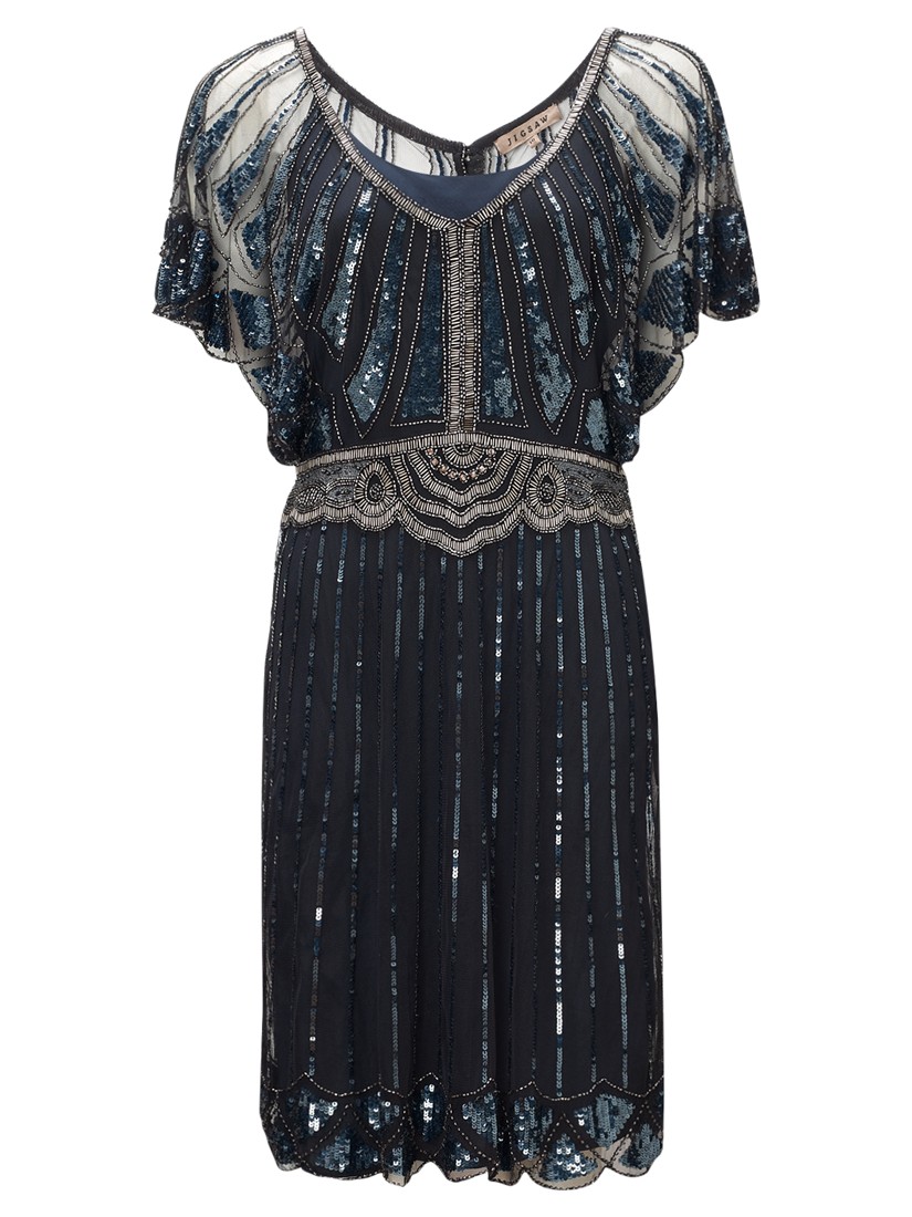 Jigsaw Infinity Bead Flapper Dress in Blue (Dark Navy) Lyst