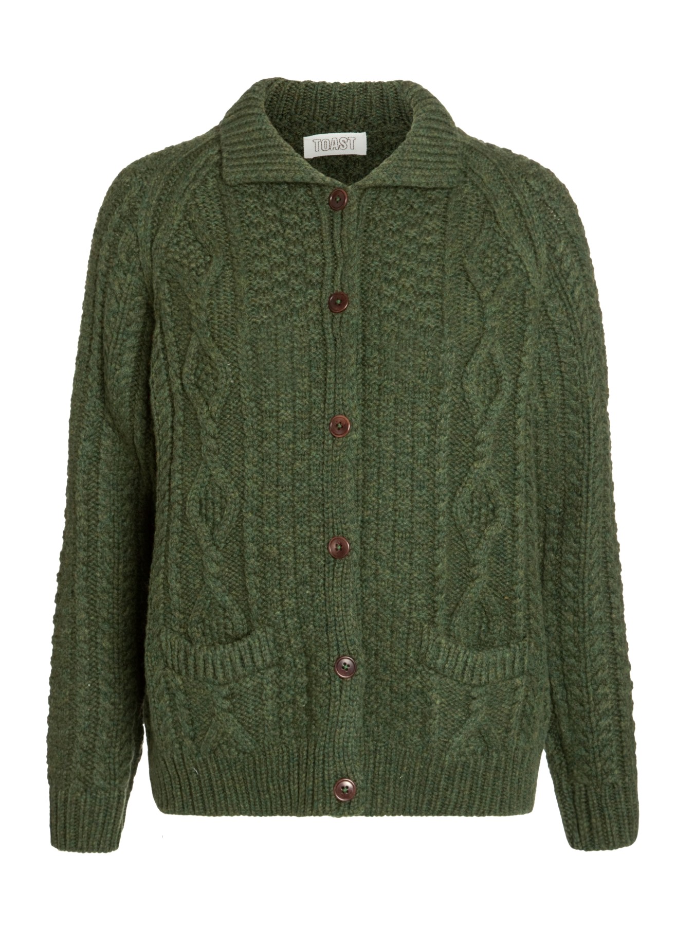 Toast Cable Knit Cardigan in Green (Forest Green) Lyst