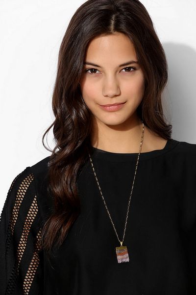 Urban Outfitters Jessica Decarlo Amethyst Slice Necklace in Purple | Lyst