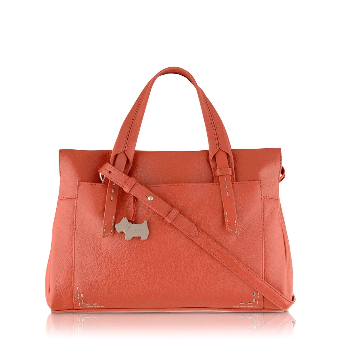 Radley Barnsley Coral Crossbody Medium Leather Tote Bag in Red (Coral