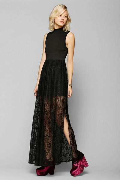 black knit maxi