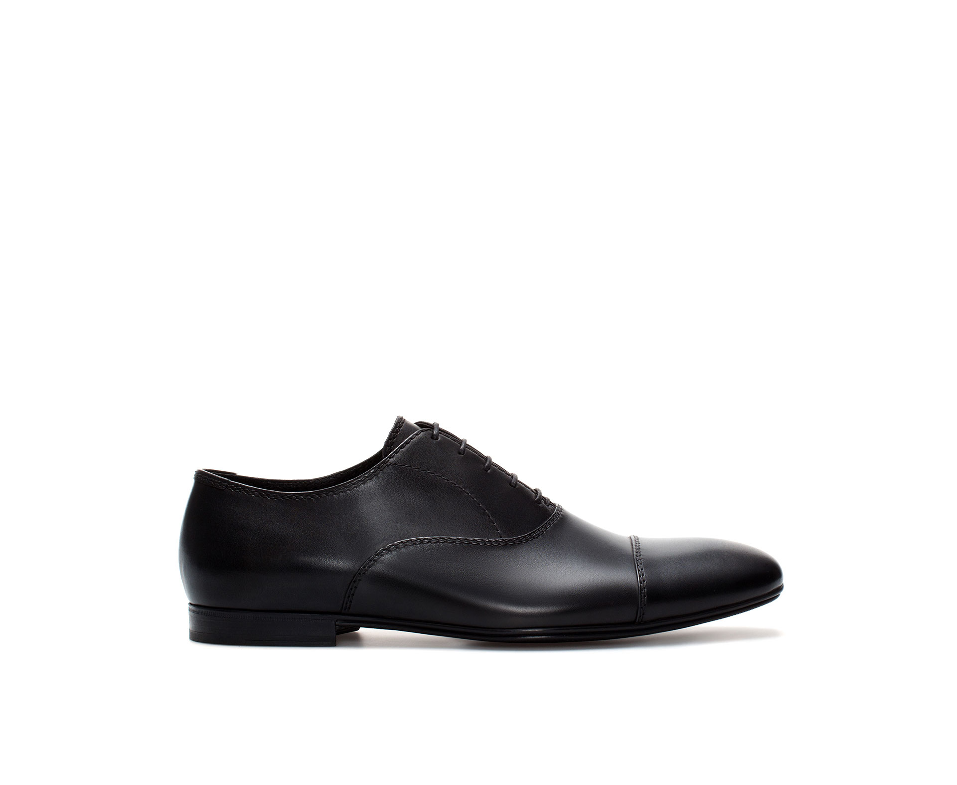 Zara Basic Leather Oxford Shoe in Black for Men | Lyst