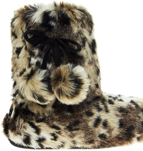 river island leopard slippers