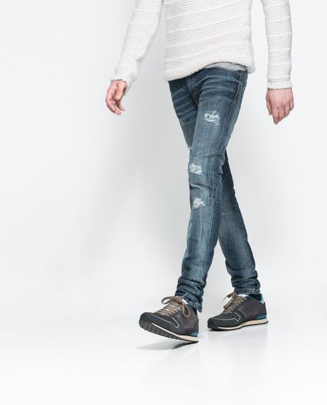 zara ripped biker jeans
