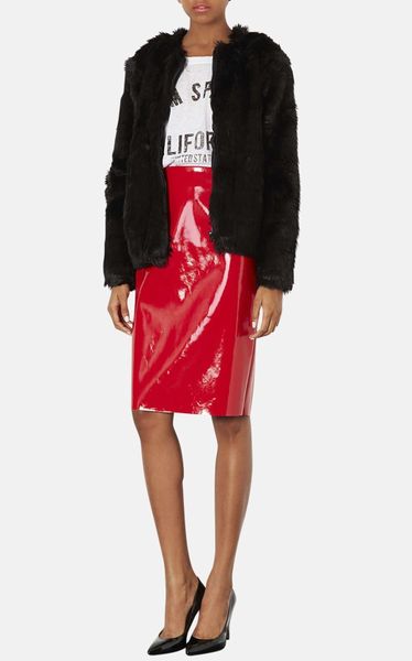 topshop faux fur bomber jacket