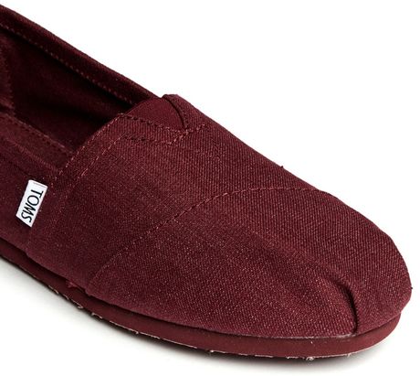 toms burgundy earthwise slipons classic