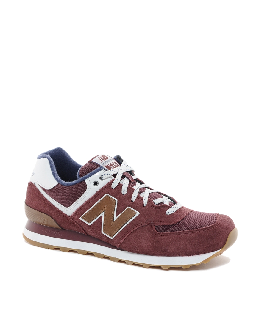 Asos Curve New Balance 574 Sneakers in Red for Men Lyst