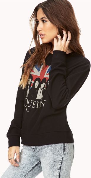 Forever 21 Queen Sweatshirt in Red (BLACKRED) | Lyst
