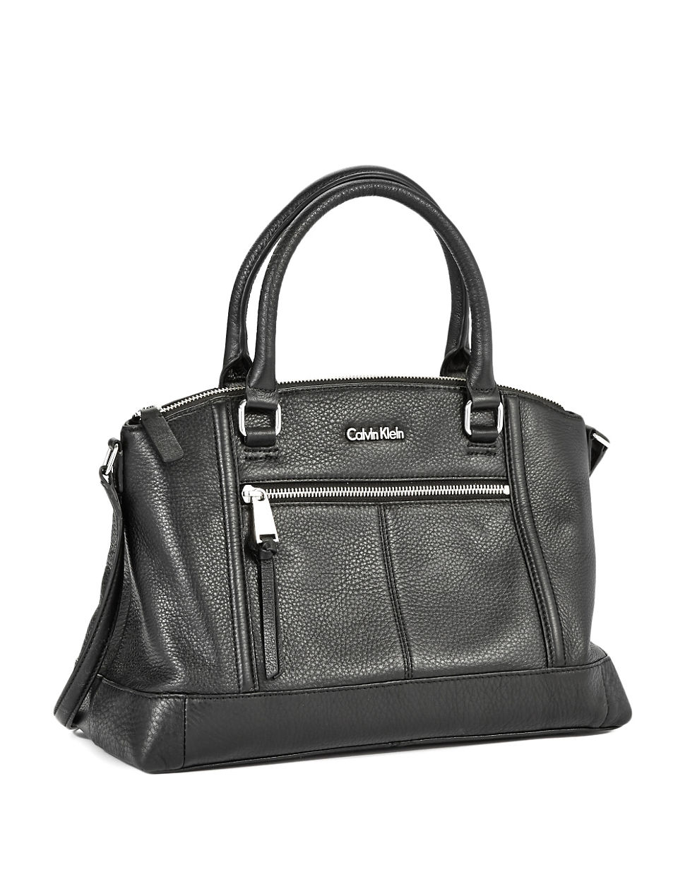 Calvin Klein Textured Leather Hand Bag in Black Lyst