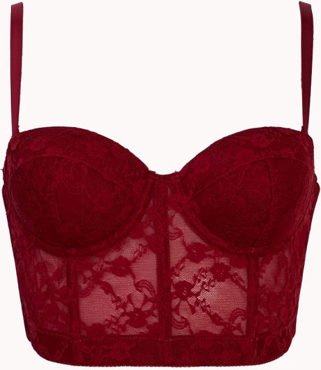 Forever 21 Convertible Lace Corset Bra In Red Burgundy Lyst