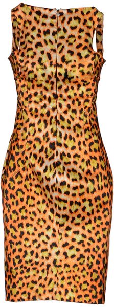 Just Cavalli Short Dress in Animal (Orange) | Lyst