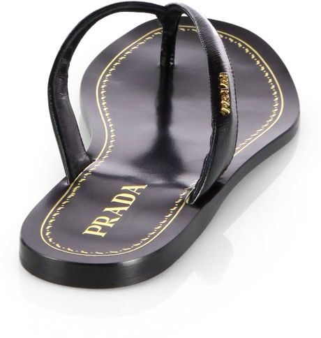 prada flat leather thong sandals