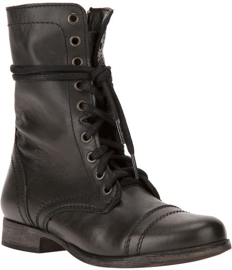 Steve Madden Troopa Laceup Boot in Black | Lyst