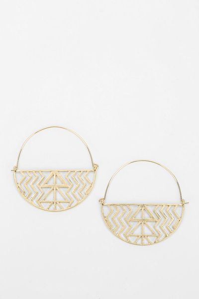 Urban Outfitters Cutout Hoop Earring in Gold | Lyst