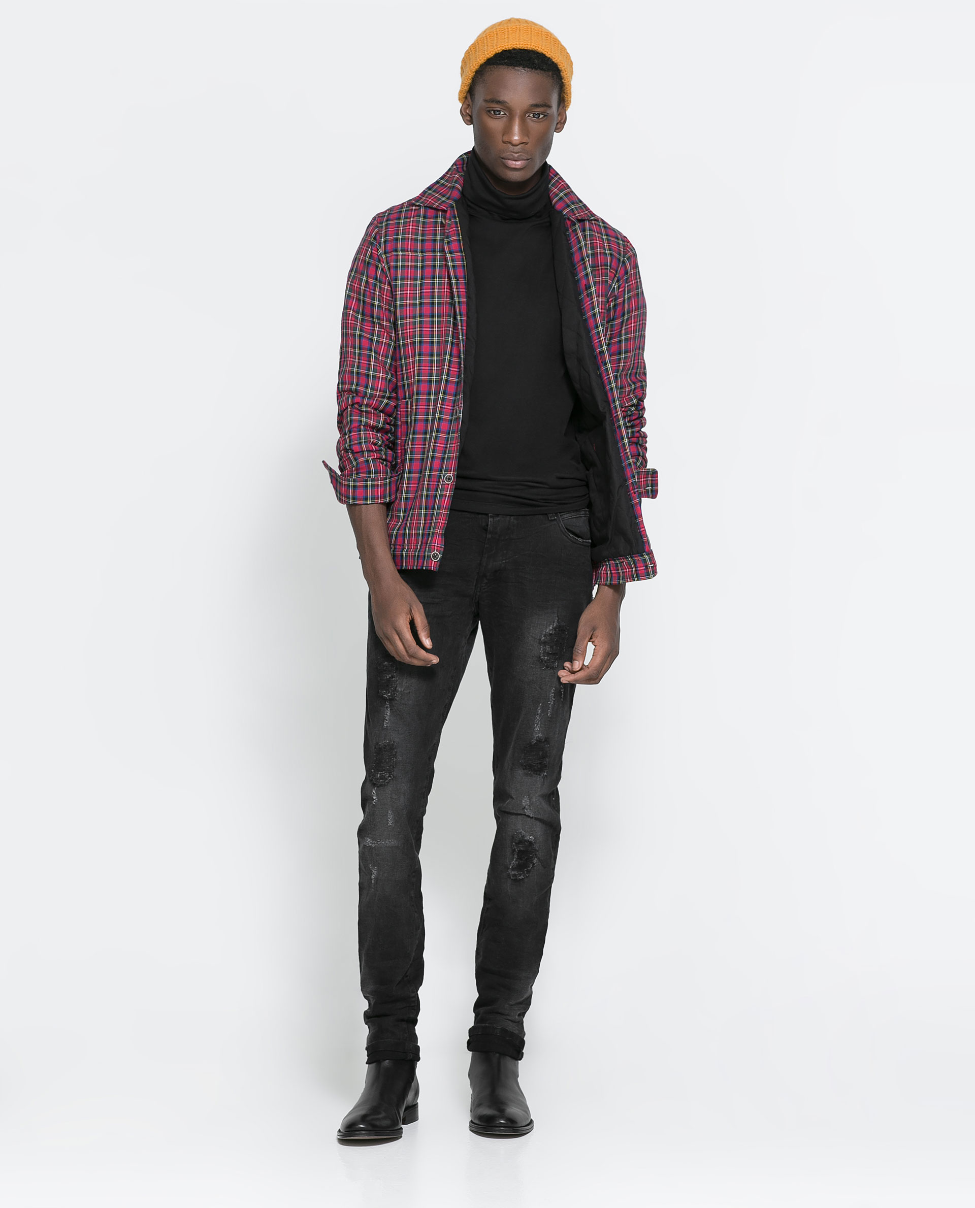 Zara Ripped Skinny Jeans in Black for Men Lyst
