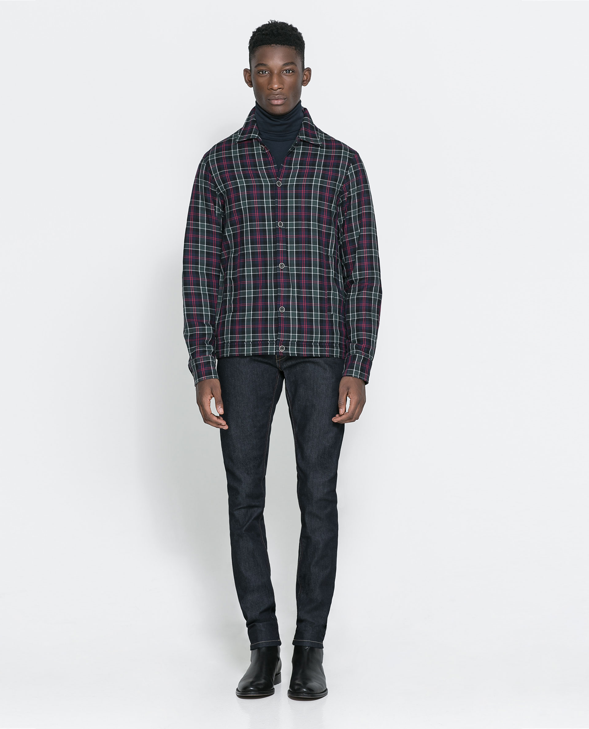 zara oversized checked overshirt trf