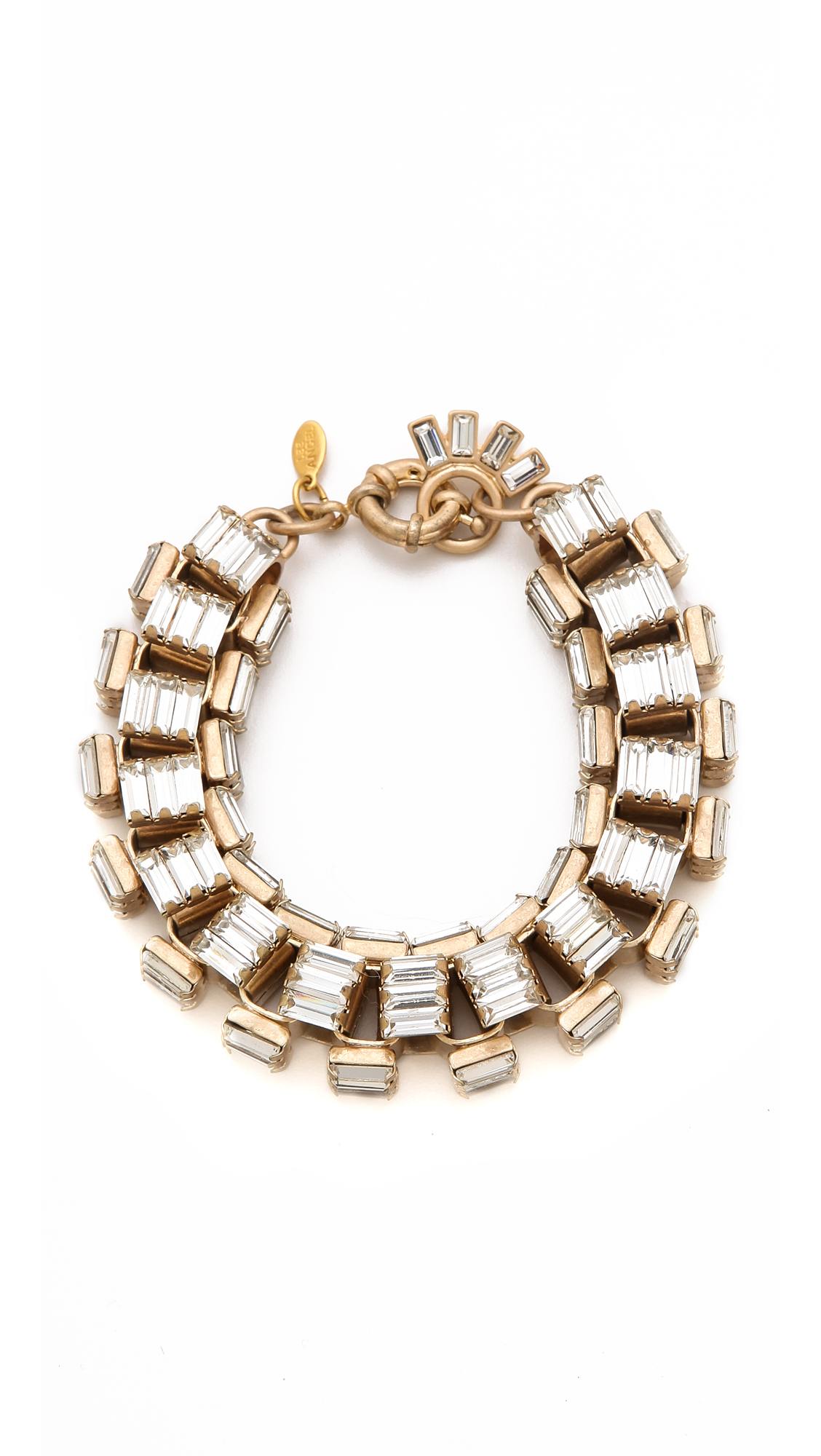 Lee Angel Jewelry Crystal Baguette Box Link Bracelet in Gold (Clear) | Lyst