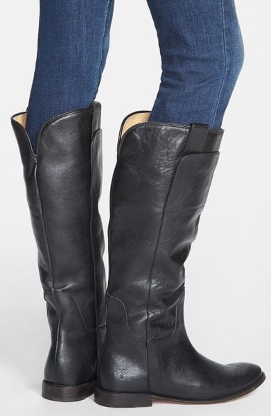 frye black tall riding boot